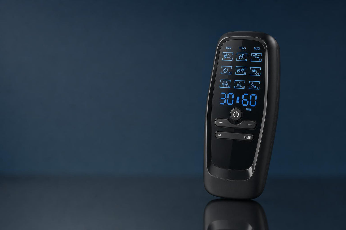 VitalyZen Blackset — presentación premium del electroestimulador EMS/TENS